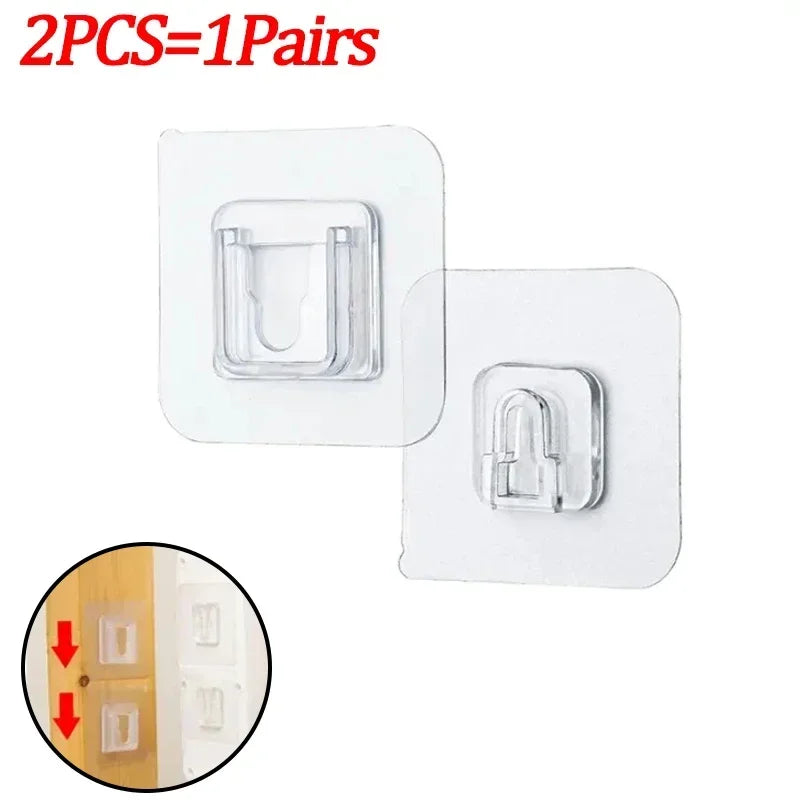 Double-Sided Adhesive Wall Hooks Strong Transparent Suction Cup Hooks