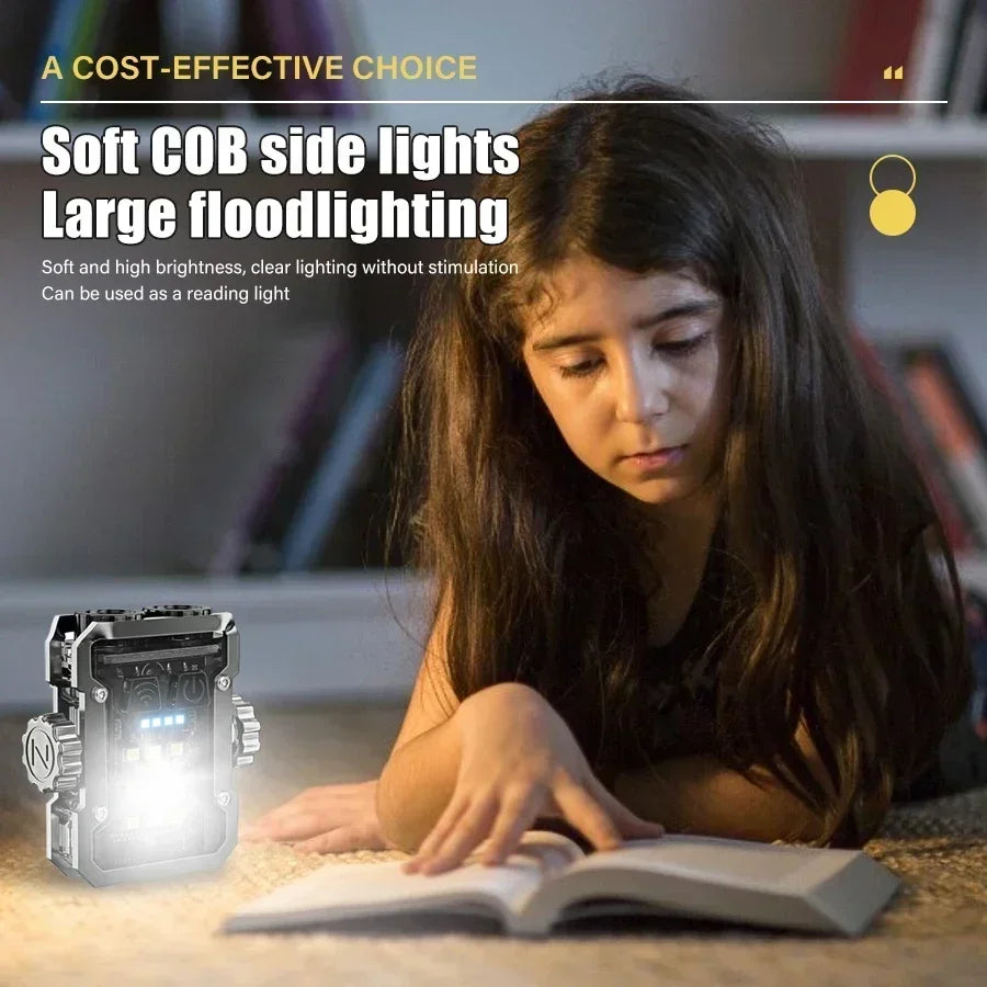 Multifunctional Mini LED Flashlight Gyroscope Type-C Rechargeable Torch