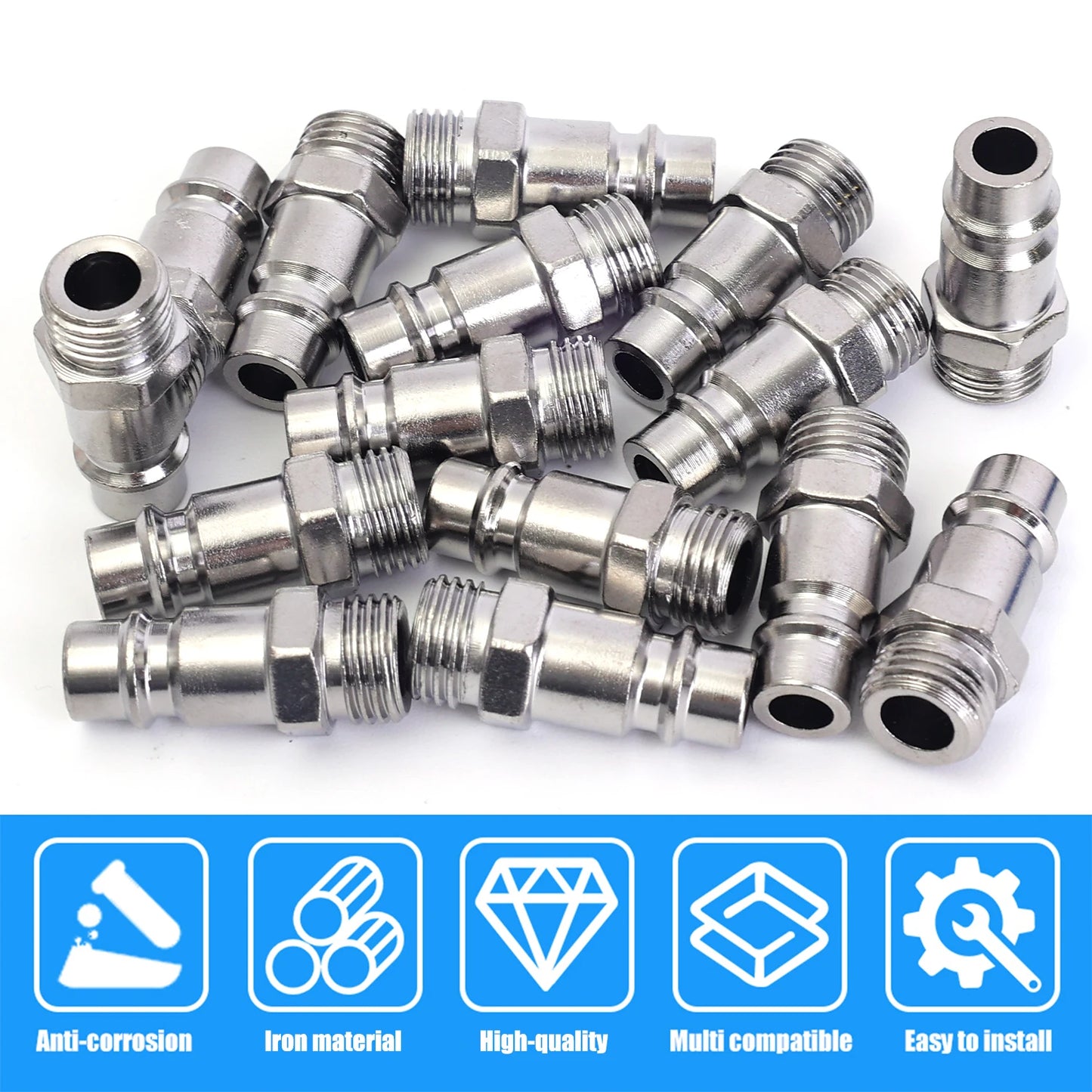 30/5PCS Pneumatic Quick Coupling Connector – European Standard EU Air Compressor Fitting with BSP Male Thread Coupler