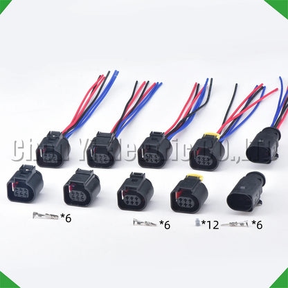 6 Pin Auto Temp Sensor Reversing Radar Throttle Valve Connector Injection Plug 42121700 3B0973813 1J0973713 4H0973713 5N1973206