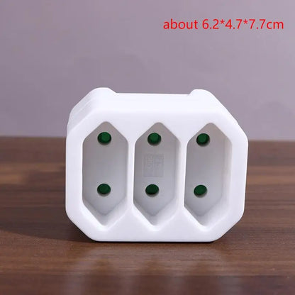 16A Plug Adapter Travel Charging German Standard Power Converter For Portugal Turkey 1 To 3 Plug EU Socket Adapter With Switch