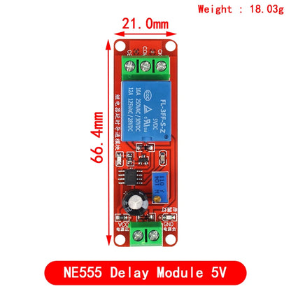 DC 5V/12V Time Delay Relay Module NE555 Timer Control Switch for Car and Electronics