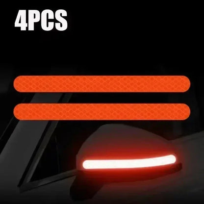 Car Reflective Safety Strip Stickers Rearview Mirror Warning Tape 6/2PCS