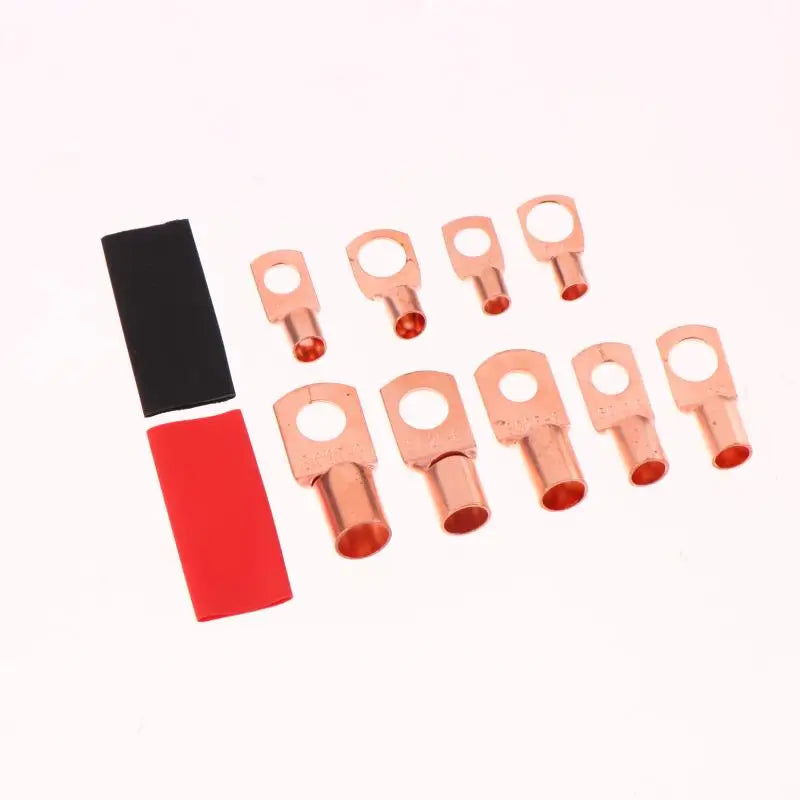 Copper Ring Terminal Lug Kit AWG 4–12 with Heat Shrink Tubing 60/100/130PCS | Battery Cable Connector Set