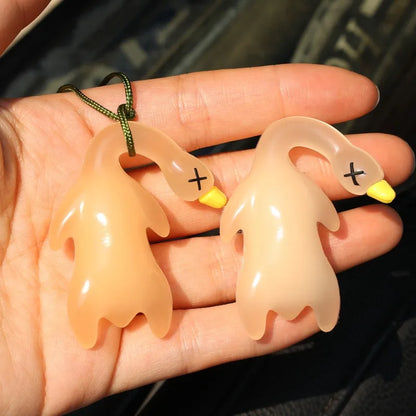 Color-Changing Duck Keychain Cartoon DIY Car Accessory