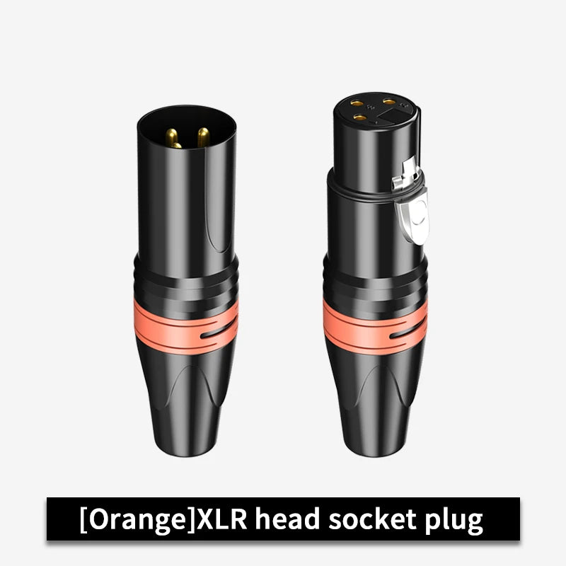 3Pin XLR Color Head Pure Copper Pin Male and Female Audio Microphone Connector Canon Welding Plug Socket