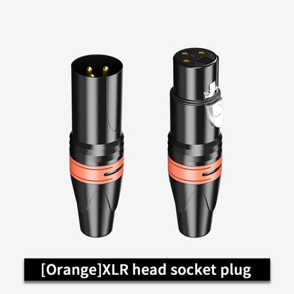 3Pin XLR Color Head Pure Copper Pin Male and Female Audio Microphone Connector Canon Welding Plug Socket