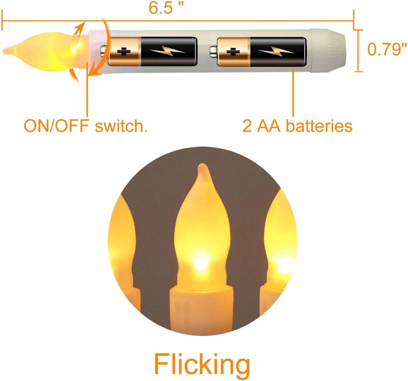 12PCS LED Flameless Candle Lights Battery Operated Taper Tealight Decor