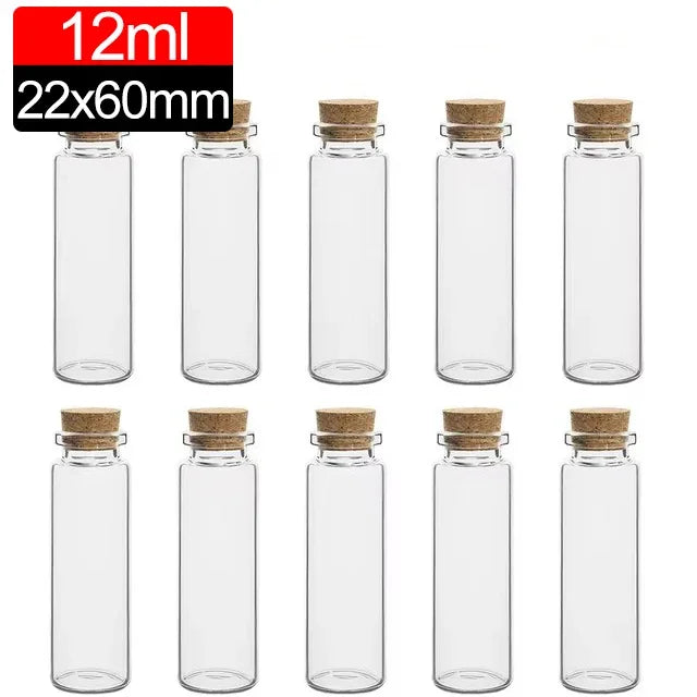 Mini Glass Bottles with Cork Stoppers DIY Wishing Vials 50/10PCS