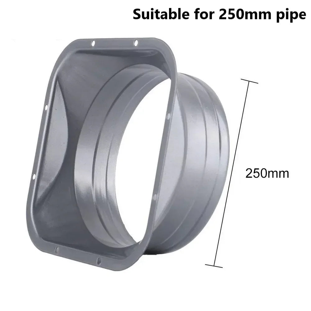 For Kitchen Hood Ventilator Pipe Connecting Vent Flange Exhaust Duct 4-10inch Electrostatic Spray Metal Silver-gray