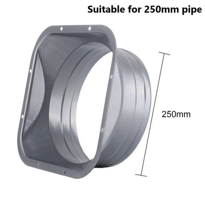For Kitchen Hood Ventilator Pipe Connecting Vent Flange Exhaust Duct 4-10inch Electrostatic Spray Metal Silver-gray