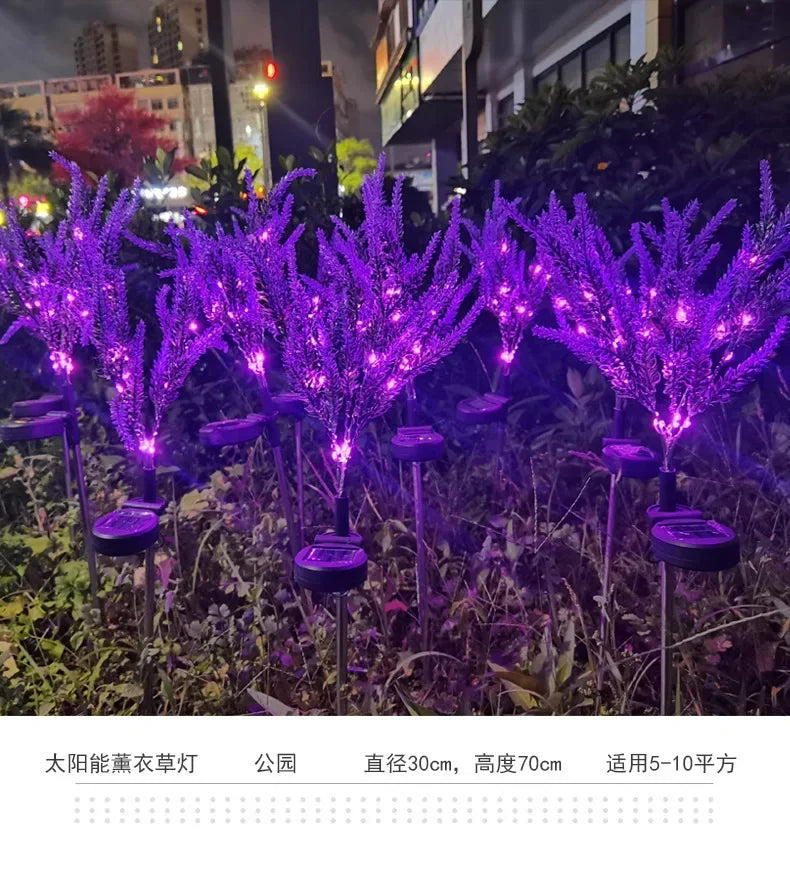 1PC Solar Lights Outdoor Decorative, Purple Lavender Flower Solar Garden Lamp for Yard, Patio, and Garden Decor