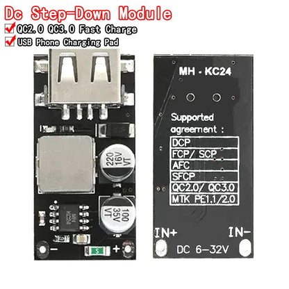 QC3.0 / QC2.0 USB DC-DC Buck Converter Module – Fast Step-Down Charger 6-32V to 3V/5V/12V