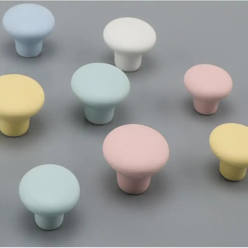 1pc Children's Furniture Handles Nordic Ceramic Children Room Cabinet Handles Macaron Colorful Round Drawer Knobs And Pulls