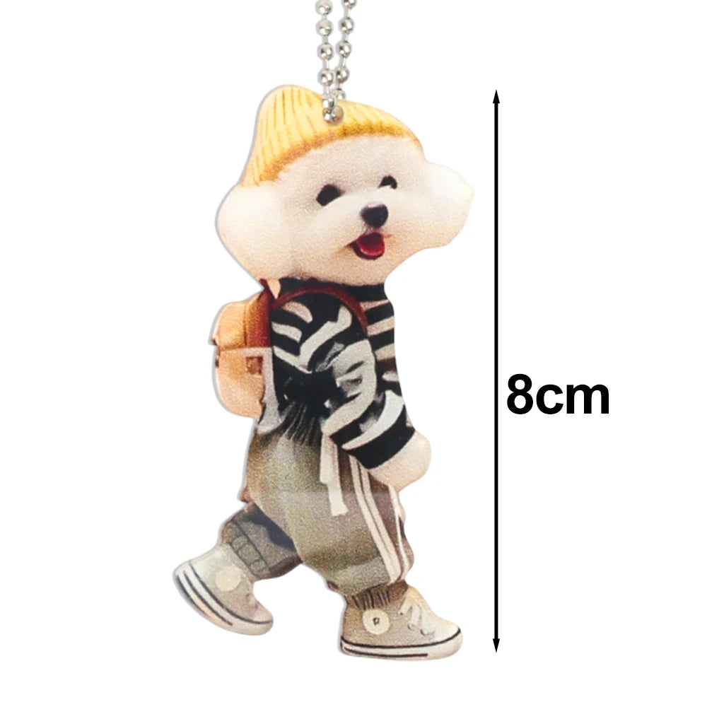 Cute Teddy Dog Car Hanging Ornament Keychain Pendant