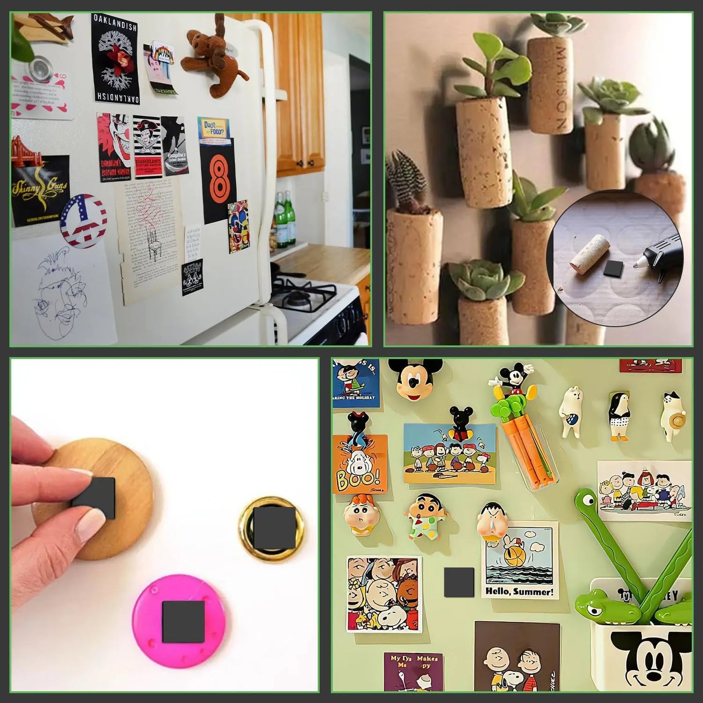 Magnetic Square Self Adhesive Magnets – Soft Magnetic Sheet Flexible Sticky for Refrigerator, Office & DIY (50/100PCS)