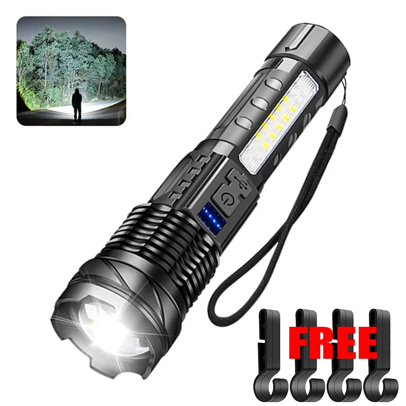Rechargeable LED Flashlight Camping Light Super Bright Long Range Torch