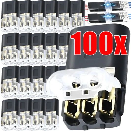 3-Pin Plug Electrical Connector 3-Wire Interchangeable Quick Wire Connector Automotive Wire Cable Ribbon Terminal Connector