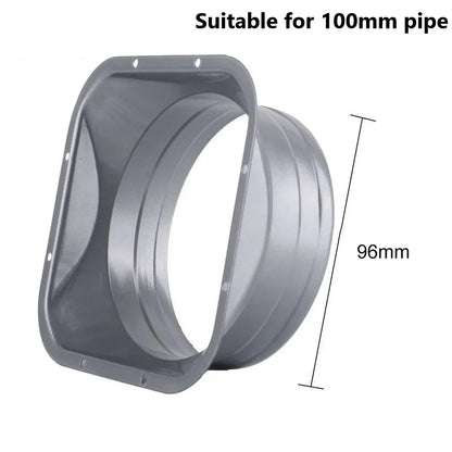 For Kitchen Hood Ventilator Pipe Connecting Vent Flange Exhaust Duct 4-10inch Electrostatic Spray Metal Silver-gray