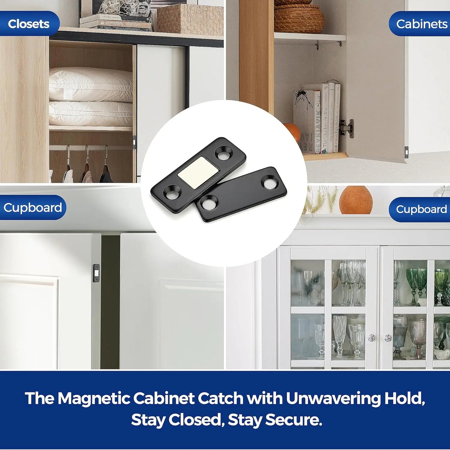 Wholesale Magnetic Door Catch Ultra-Thin Cabinet Catches Door Closed Magnets Sheet Adhesive Closet Drawer Window Magnet Latches