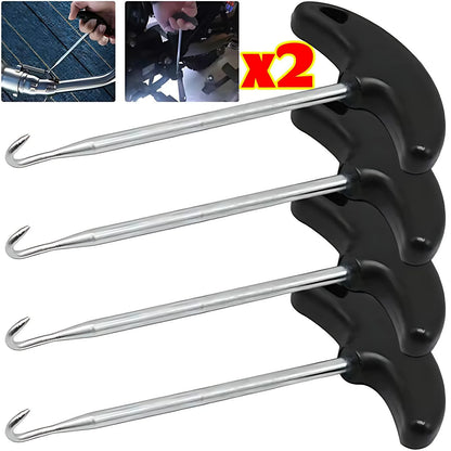 Motorcycle Exhaust Pipe Spring Hook Puller Tool T Handle Stainless Steel for Motocross Dirt Bike ATV Scooter Muffler Repair Kit