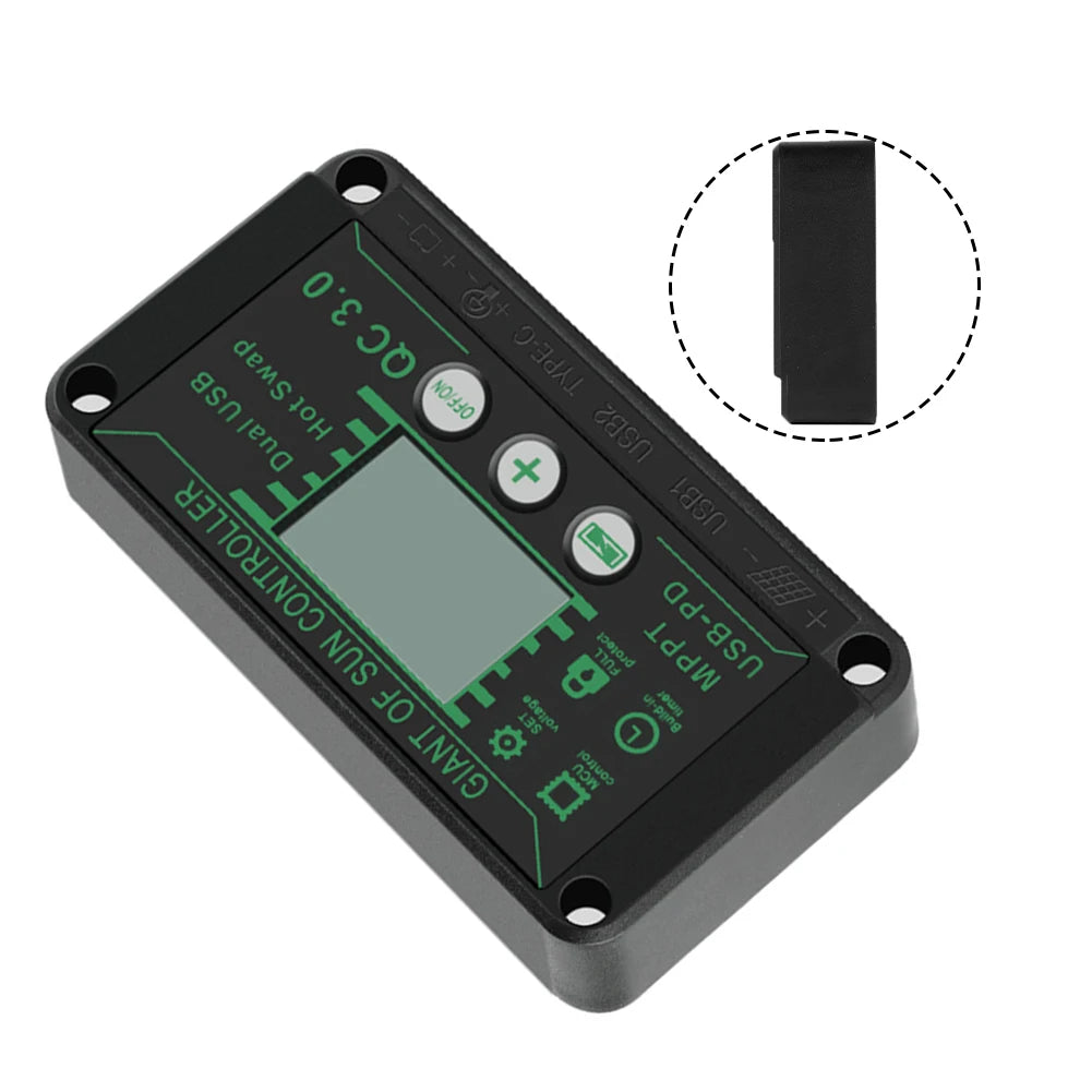Digital Display Waterproof MPPT Solar Charge Controller Adjustable Current Options 10A 100A Efficient Energy Utilization