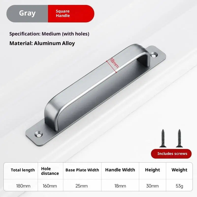 Drill-free Aluminum Handle for Sliding Door Window Drawer Bathroom Push-Pull