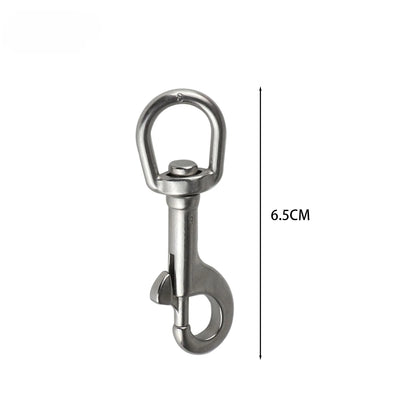 5/1pcs Stainless Steel Swivel Eye Bolt Spring Snap Hook Marine Diving D Ring Snap Hooks with Swivel for Scuba Diving Pet Leash