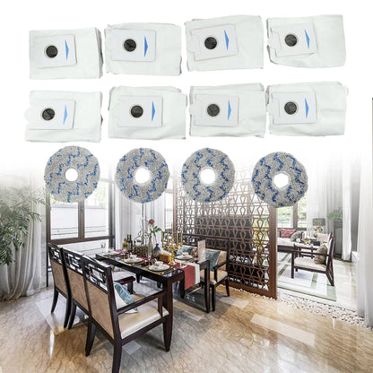 Set of 8 Dust Bags and 4 Wiping Cloths for Deebot For T20 For Omni X1 For Omni 8 Robot Vacuum Cleaner Protective Accessories