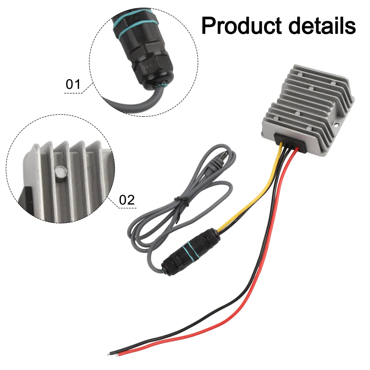 74*74*32mm DC Boost Converter Dc Converter Rugged Weatherproof Design Waterproof Connectors For RVs And Campers