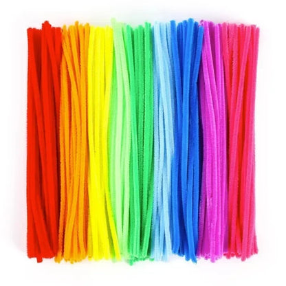 Wholesale Colorful Chenille Stems Pipe Cleaners Plush Tinsel Stem Wired Sticks Twist Stick Hair Strip DIY Craft Educational Toys