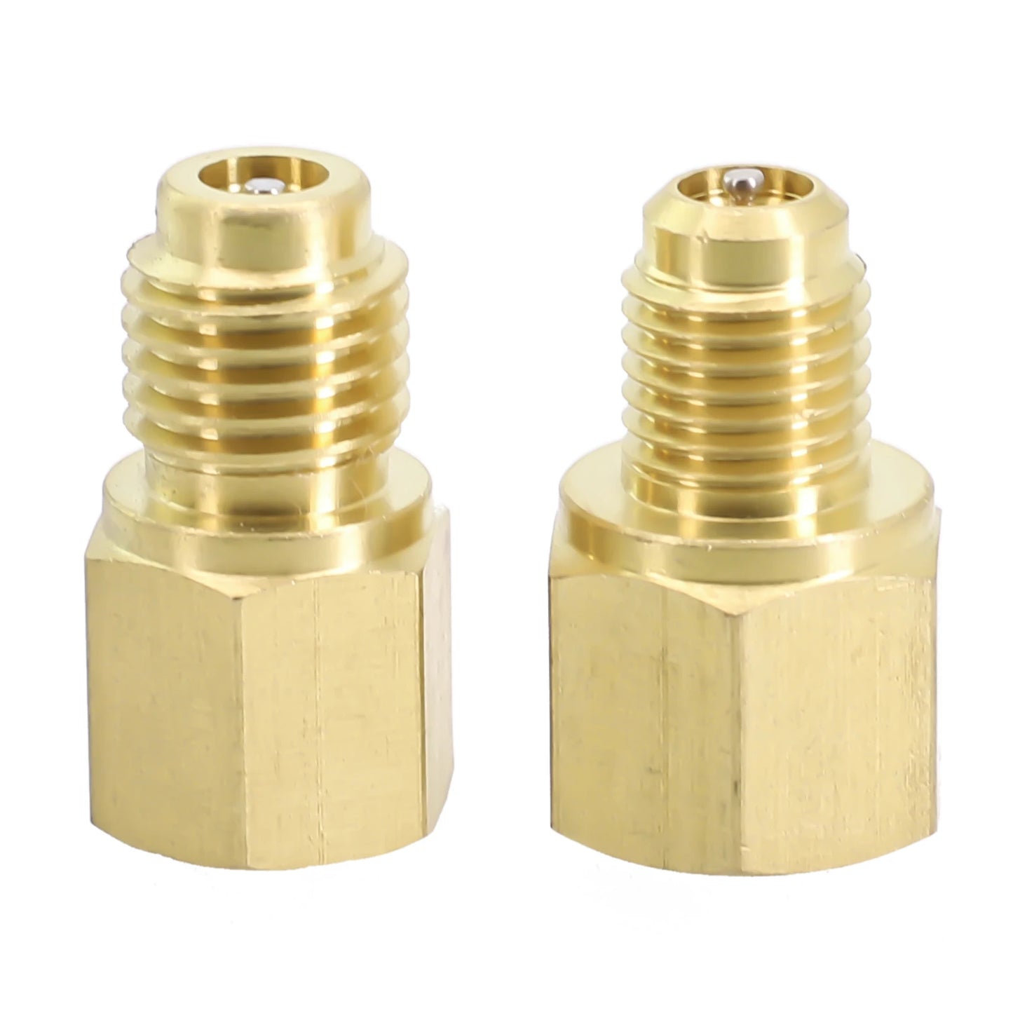 2pcs R12 To R134a R134a To R12 Adapter 1/4 Female Flare 1/2 Acme Male Valve Kits Brass Leak-proof Adapter