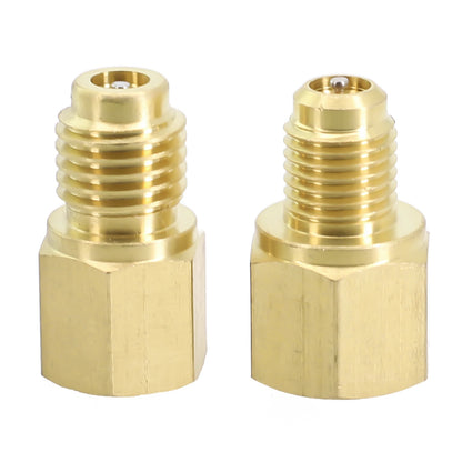 2pcs R12 To R134a R134a To R12 Adapter 1/4 Female Flare 1/2 Acme Male Valve Kits Brass Leak-proof Adapter