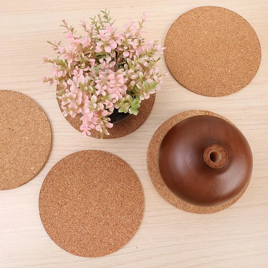 50/1PCS Non-Slip Cork Coaster Natural Round Wooden Cup Mat Heat Insulation Pads Tea Coffee Mug Drinks Holder Table Decoration