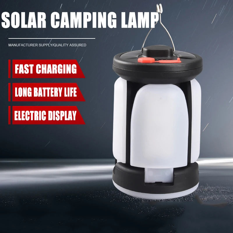 Solar Outdoor Light Camping Lights Charging Emergency Lighting Tent Light Ultra Long Battery Life Folding Hanging Camping Lights
