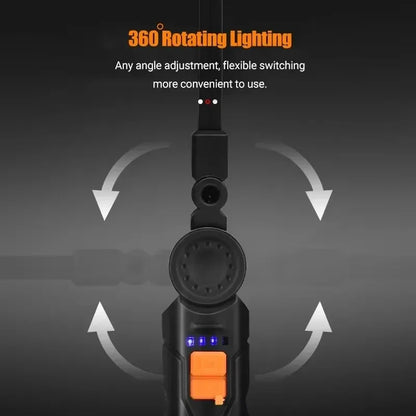Folding COB XPE LED Work Light Rechargeable Magnetic Flashlight