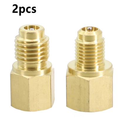 2pcs R12 To R134a R134a To R12 Adapter 1/4 Female Flare 1/2 Acme Male Valve Kits Brass Leak-proof Adapter