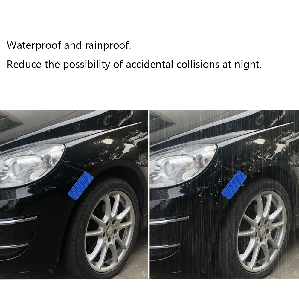 Car Bumper Reflective Safety Strip Stickers – Warning Reflector Tape for Auto Exterior & Interior (10pcs)