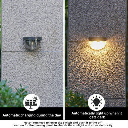 High Bright Solar Wall Light with Motion Sensing Outdoor LED Type-C Rechargeable Waterproof Lantern for Garden Balcony Staircase