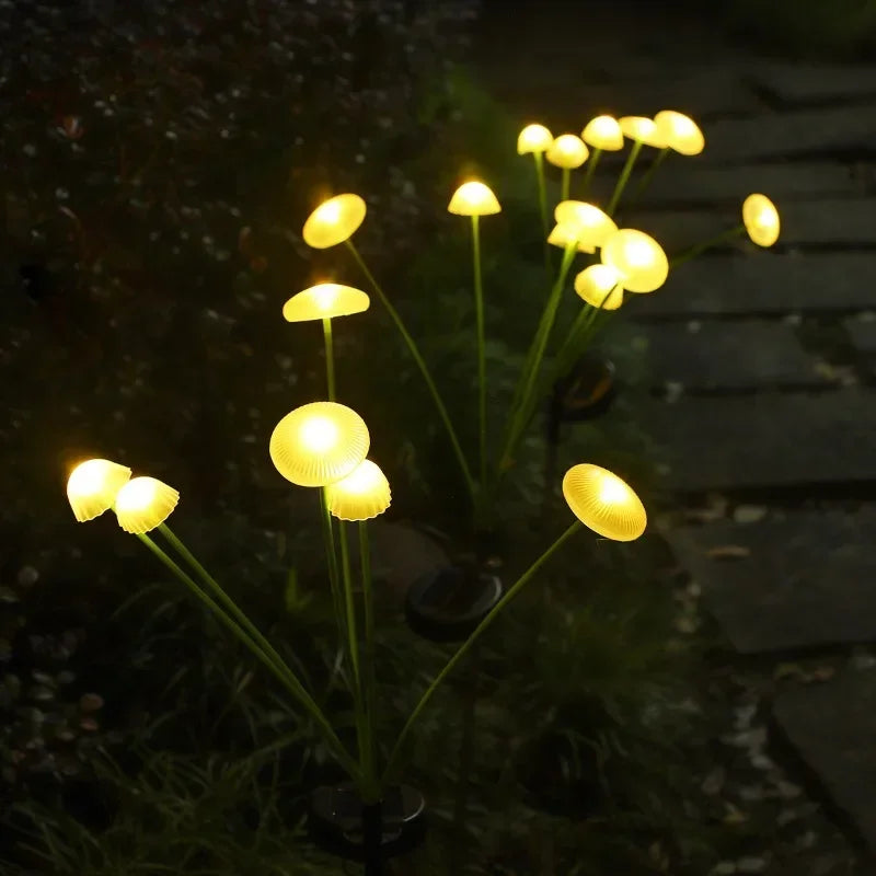 Solar Christmas Jellyfish Mushroom Lawn Lights Waterproof 6/8Heads Garden Decoration Atmosphere Lighting