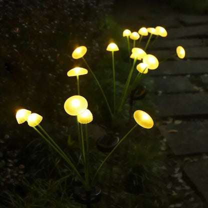 Solar Christmas Jellyfish Mushroom Lawn Lights Waterproof 6/8Heads Garden Decoration Atmosphere Lighting