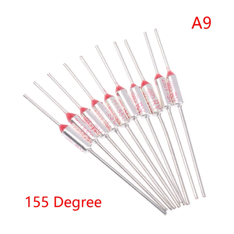 10Pcs RY Thermal Fuse 15A 250V Temperature Cutoff 121C–192C
