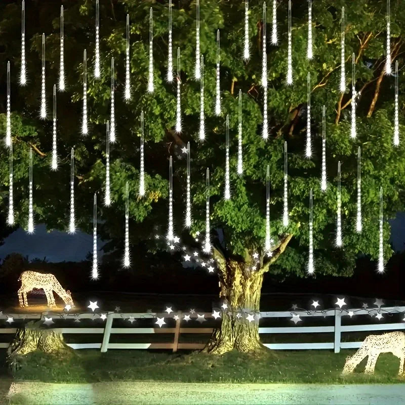 USB Powered LED Meteor Shower Rain Lights for Christmas New Year Decoration Garden Street Party Lighting