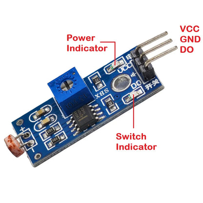 Photosensitive Brightness Sensor Module 3.3-5V Photoresistor Light Detection for Arduino