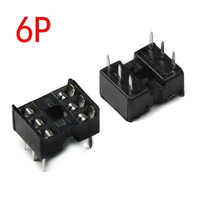 DIP IC Sockets — 6 to 28 Pin Narrow Body, Solder Type, -40°C to 85°C (5-Pack)