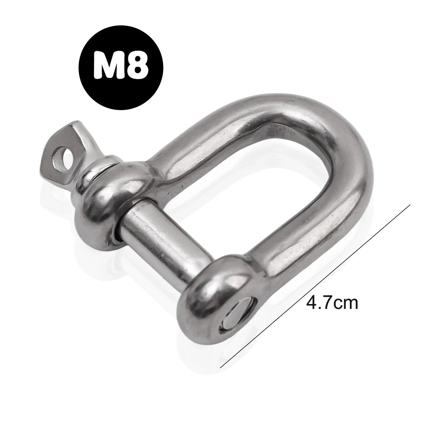 Stainless Steel D Link Shackle Ring Hooks Lifting Shackle Lock Wire Rope Clips D-Type Rigging Shackle Hooks Boat Hardware Tools