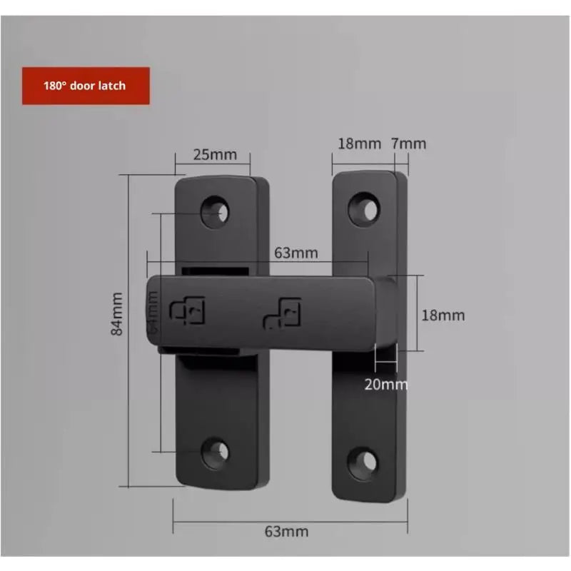 Latch Deadbolt Indoor Non-Punch Surface Mounted Door Lock Bathroom Sliding Door Buckle Snap Bolt Old-Fashioned Room Privacy Lock