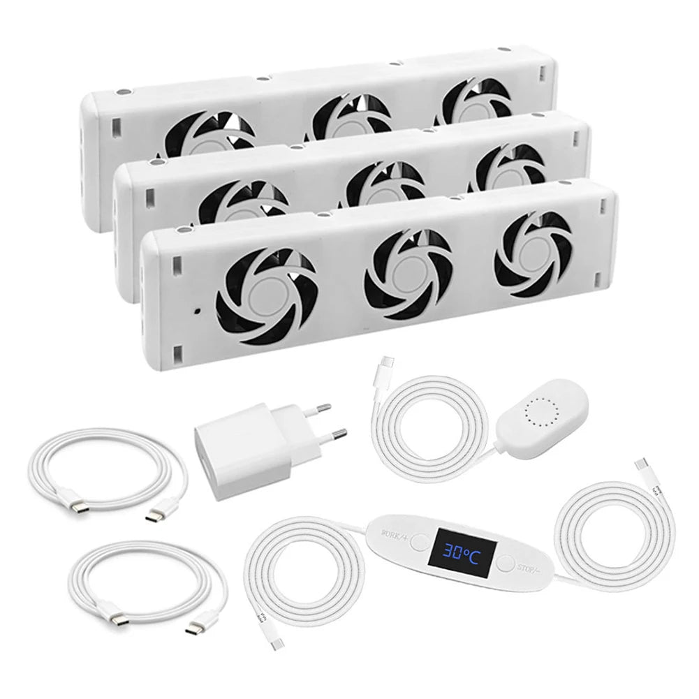 Upgrade 5.0 Duo-Set Radiator Fan Smart Radiator Booster Extension Set Ventilator Fan European Standard 5V Household Radiator