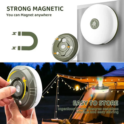 Camping String Lights Rechargeable LED Flashlight Hook lamp 4 in 1 Design 10m RGB Atmosphere Light Outdoor Waterproof Tent Light