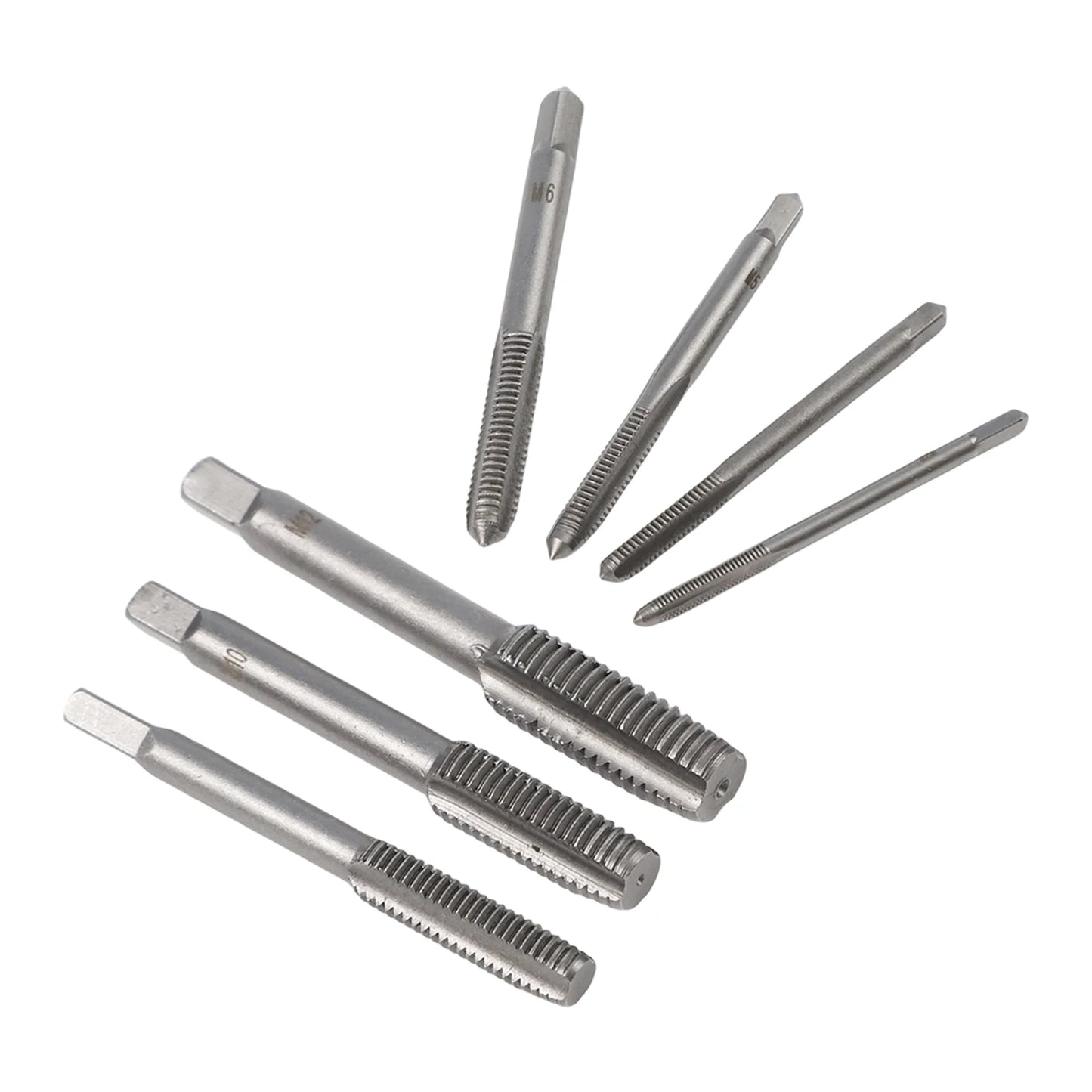 7Pcs For M3 Metric Thread Tap Drill Bits Set with HSS Straight Fluted Screw Taps for Stainless Steel and General Steel